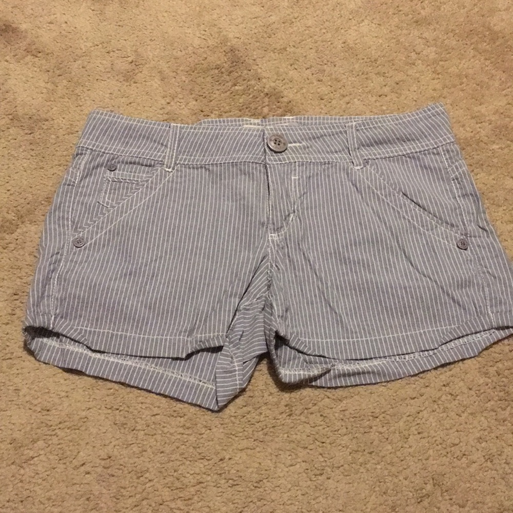 Light Blue shorts with White Stripes Stretchy